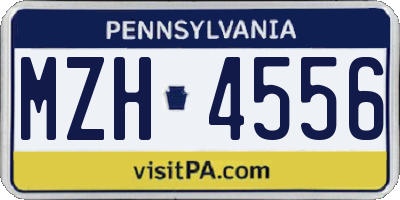 PA license plate MZH4556