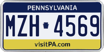 PA license plate MZH4569