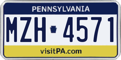 PA license plate MZH4571