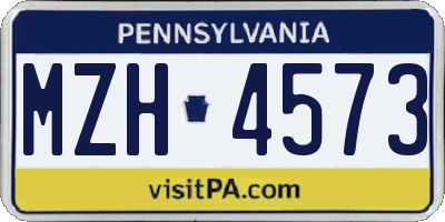 PA license plate MZH4573
