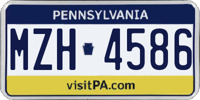 PA license plate MZH4586