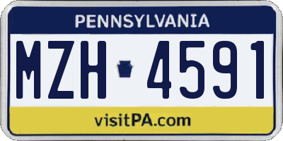 PA license plate MZH4591