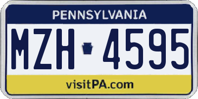 PA license plate MZH4595