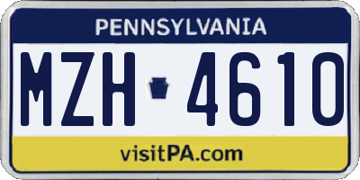 PA license plate MZH4610