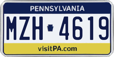 PA license plate MZH4619