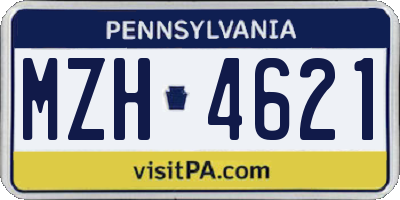 PA license plate MZH4621