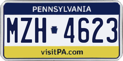 PA license plate MZH4623