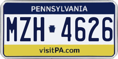 PA license plate MZH4626