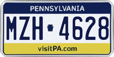 PA license plate MZH4628