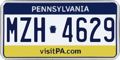PA license plate MZH4629