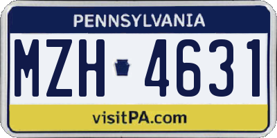 PA license plate MZH4631