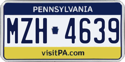 PA license plate MZH4639