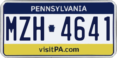 PA license plate MZH4641