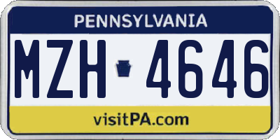 PA license plate MZH4646