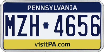 PA license plate MZH4656
