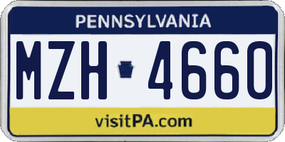 PA license plate MZH4660