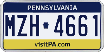 PA license plate MZH4661