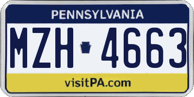 PA license plate MZH4663