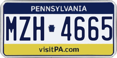 PA license plate MZH4665