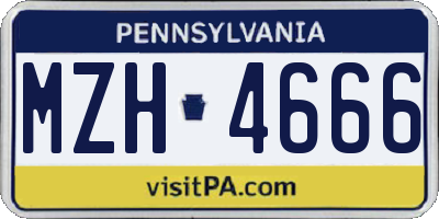 PA license plate MZH4666