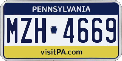 PA license plate MZH4669