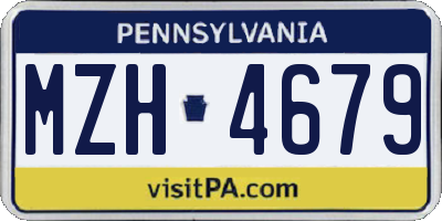 PA license plate MZH4679
