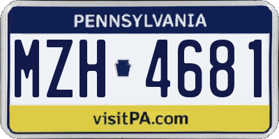 PA license plate MZH4681