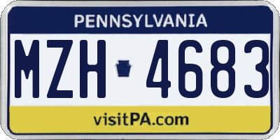 PA license plate MZH4683