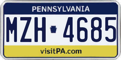 PA license plate MZH4685