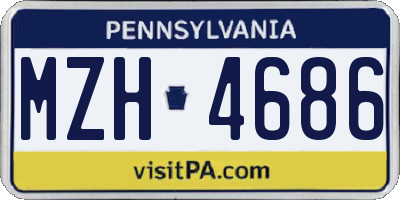 PA license plate MZH4686