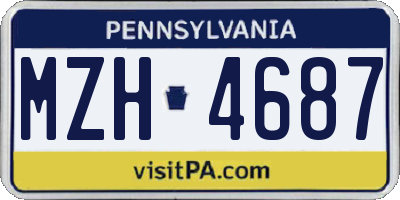 PA license plate MZH4687