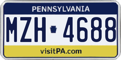 PA license plate MZH4688