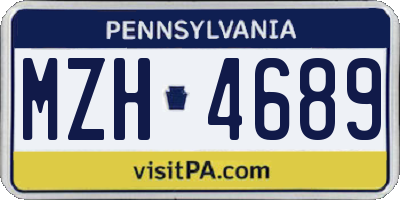 PA license plate MZH4689