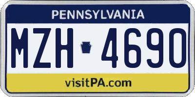 PA license plate MZH4690