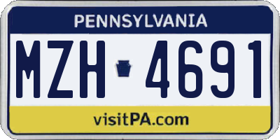 PA license plate MZH4691