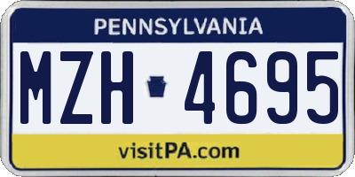 PA license plate MZH4695