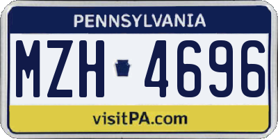 PA license plate MZH4696
