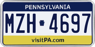 PA license plate MZH4697