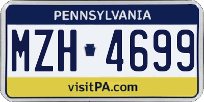 PA license plate MZH4699