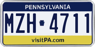 PA license plate MZH4711