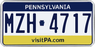 PA license plate MZH4717