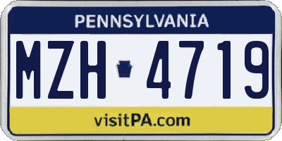 PA license plate MZH4719