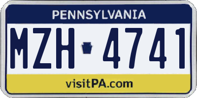 PA license plate MZH4741