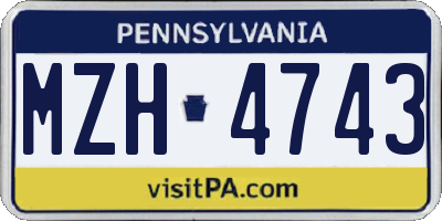 PA license plate MZH4743