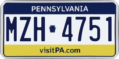 PA license plate MZH4751