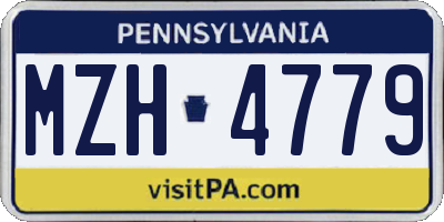 PA license plate MZH4779