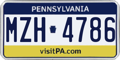 PA license plate MZH4786