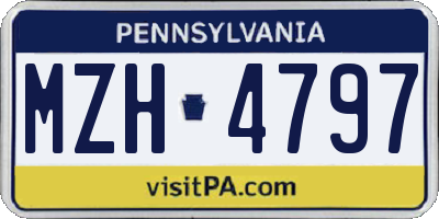 PA license plate MZH4797