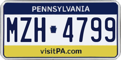 PA license plate MZH4799