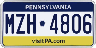 PA license plate MZH4806